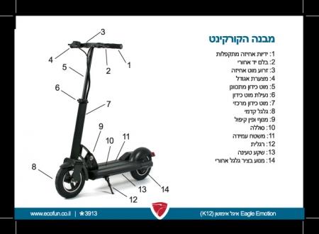 עיצוב אופניים חשמליים - עיצוב קופסא ולוגו לקורקינט איגל אימוושן EAGLE EMOTION - - 