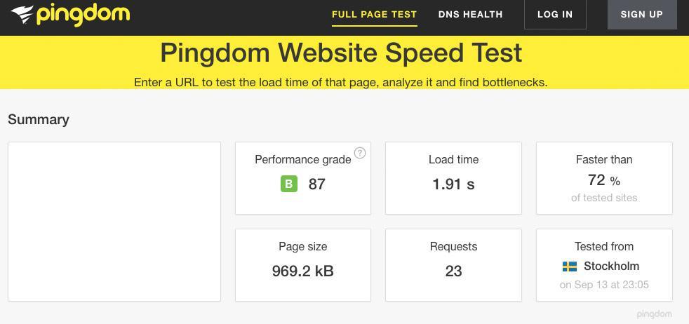 mwu pagespeed pingdom